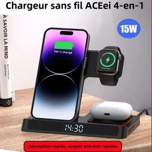 Aucun Support de chargeur sans fil pliable 4 en 1, pour IPhone 15 14 13 12 pour Apple Watch 9 8 Airpods Pro iWatch, Station de charge rapide