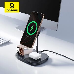 Baseus 22.5W 3-en-1 support de chargeur sans fil Qi2 15W charge rapide magnétique refroidissement TEC pour iPhone 16 15 14 AirPods Apple Watch