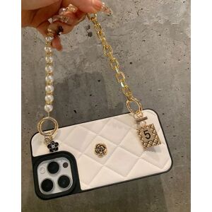 ONE PLANT Coque de téléphone à motif en relief en cuir luxueux pour iPhone, 15, 14, 13, 12, Pro, Max, Fashion Tide, Hot Gold Letter, Solid Document Cover