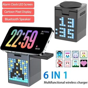 Aucun Support de chargeur magnétique sans fil, haut-parleur Bluetooth, réveil, iPhone 16, 15, 14, 13, 12