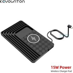 Keyounton Chargeur de voiture sans fil chargeur 15w chargeur rapide antidérapant pour Samsung chargeur sans fil de voiture pour Android pour iPhone 15 14 13 12