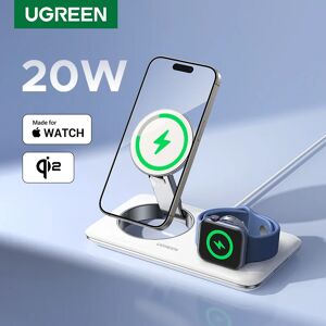 UGREEN MFi pour Magsafe 20W support de chargeur sans fil Qi2 15W Station de charge magnétique pour iPhone 16 Pro Max pour Apple Watch AirPod