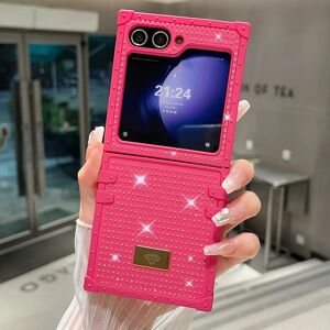 Aucun Coque de téléphone pliante de luxe en diamant scintillant, étui rigide arrière absorbant les chocs pour Samsung Galaxy Z Flip 6 3 5 4