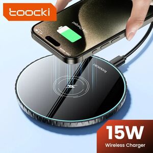 Toocki 15W chargeur sans fil Station de charge sans fil rapide pour iPhone 15 14 13 12 Samsung Galaxy S23 S22 S21 S20 Airpods