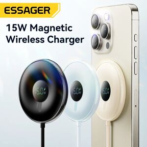 Essager 15W chargeur sans fil magnétique pour iPhone 16 15 14 Pro Max affichage numérique tapis de charge sans fil pour Macsafe pour Airpods