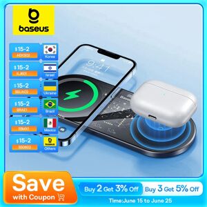 Baseus 20W double chargeur sans fil pour iPhone 16 15 14 Airpod Pro chargeur sans fil Qi rapide pour