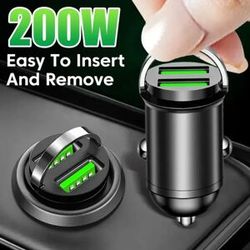 NONE 200W double USB chargeur de voiture briquet charge rapide pour IPhone QC3.0 Mini USB chargeur de téléphone de voiture pour Xiaomi Samsung Huawei Honor