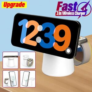 Alynic Support de chargeur magnétique sans fil 3 en 1, pliable, pour iPhone 15 14 13 12 Pro Max Airpods