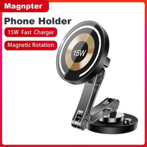 Magnpter Support de téléphone magnétique pour voiture, chargeur sans fil, charge rapide, Rotation, support de téléphone magnétique pour IPhone 16 15 14 13 Samsung