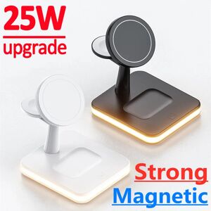 VIKEFON Support de chargeur magnétique sans fil 25W 3 en 1, pour iPhone 12 13 14 15 Pro Max Airpods Apple watch 8 7 6 5, Station de chargement rapide