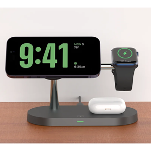 TIMESS Support de chargeur sans fil 3 en 1, station de charge rapide, iPhone 12 13 14 15 16, Apple Watch 10 9 8 7 6 5 4, Airpods 2 3 Pro