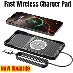 VIKEFON Base de chargeur sans fil de voiture avec câble USB, station de charge rapide LG, iPhone 16, 15, 14, 13, 12 Pro Max, Samsung, Xiaomi Airpods Pro 2