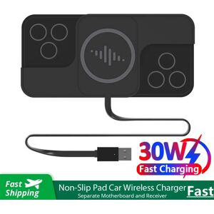VIKEFON Chargeur sans fil de voiture rapide 30W, pour iPhone 15 14 13 12 Samsung Huawei AirPods, support de charge sans fil rapide antidérapant pour téléphone