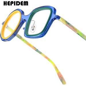 FONEX HEPIDEM-Monture de lunettes en acétate pour hommes et femmes, lunettes rétro vintage, lunettes japonaises, lunettes rondes, design de marque, nouveau, 9356