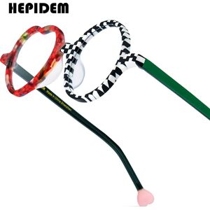 HEPIDEM-Lunettes à monture multi-acétate pour hommes et femmes, lunettes faites à la main, lunettes fines japonaises, lunettes rondes, créateur de marque, 9377