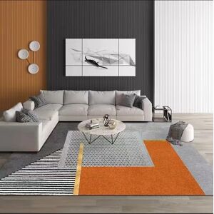 Aucun Tapis orange moderne en velours cristal, tapis de sol de salon, tapis de canapé, couverture de table basse, tapis sales, luxe abordable, propagation complète