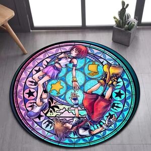 Aucun Tapis de sol rond à motif de dessin animé Kingdom Hearts, pour salon, salle de bain, cuisine, paillasson antidérapant