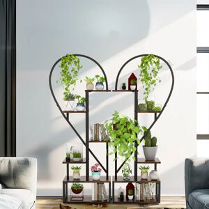 Wisfor Support d'étagère en métal en forme de cœur pour plantes d'intérieur, support polyvalent, 6 niveaux