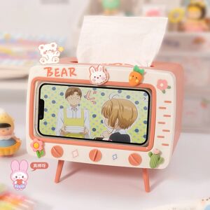 Aucun Mignon multifonction boîte à mouchoirs support carré pour la maison Kawaii décor de bureau Tv boîte à mouchoirs étui rose support pour téléphone organisateur de rangement