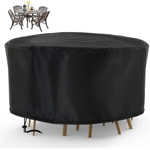 Aucun 210D meubles de jardin extérieur couverture ronde Table chaise ensemble imperméable Oxford osier