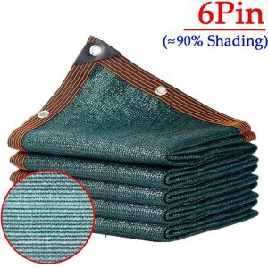 Tewango Pare-soleil vert profond pour plantes de jardin, couverture d'ombrage pour maison, cour, abri de voiture, auvent extérieur, 6 broches