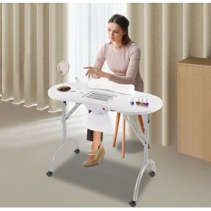 Aucun Table de manucure pliante Table de manucure avec aspiration 90 x 40 x 72,5 cm avec tiroir Table à