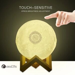 CHICLITS Technology Projecan-Veilleuse LED tactile sans fil, haut-parleur Bluetooth, haut-parleur musulman, MP3, FM,
