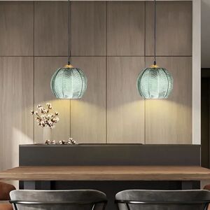 ZIMULONG Suspension en verre nordique avec motif de cuir chevelu vert, luminaire décoratif d'intérieur, éclairage pour salon, salle à manger, hôtel, étude, chambre à coucher