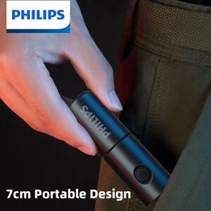 Philips Nouveau 7cm LED Rechargeable Mini Portable lampe de Poche 7 Modes D'éclairage Pour La Randonnée Et Voyage Auto Défense