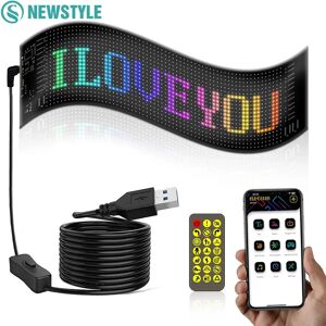 newstyle Panneau LED pour voiture, application Bluetooth, panneau de pixels matriciels, veilleuse, Programmable, affichage LED Flexible, pour voiture, magasin, hôtel, Bar