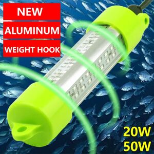Fishdock 20W 50W DC 12V vert blanc bleu jaune IP68 aluminium haute puissance LED poisson attirant appât Submersible lumière de pêche sous-marine