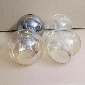 Aucun Boule de verre avec ouverture vers le haut et le bas, abat-jour, globe E28 pour suspension, lustre, plafonnier, clair, ambre, gris, couvercle de lampe