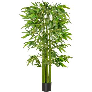 Homcom Arbre artificiel en bambou 160 cm avec 975 feuilles et pot vert