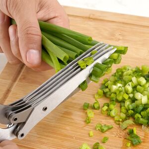Stookits Ciseaux de cuisine multifonctionnels à 5 couches, ciseaux à herbes, coupe-légumes, oignon vert,