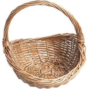 Aucun Panier de pique-nique en osier avec poignée, panier cadeau vide, paniers de récolte ouverts, fruits de jardin, bonbons, vin, collecte d'œufs