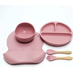 CZSAE Ensemble d'assiettes à dîner en Silicone pour enfants, 5 pièces, forte aspiration, Anti-chute, bol