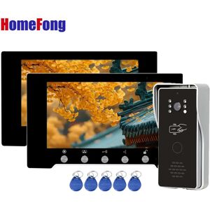 HomeFong Zones efong-visiophone filaire RFID, interphone vidéo, moniteur 7 pouces, sonnette extérieure, déverrouillage du panneau, caméra HD étanche à la pluie