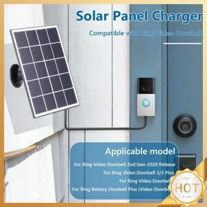 ALLOYSEED Panneau Solaire 20W pour Sonnette Annulaire, Chargeur Solaire Étanche IP65, Support Mural Réglable à
