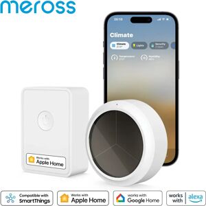Meross-Capteur de température et d'humidité WiFi Homekit, hygromètre intérieur intelligent, détecteur, moniteur à distance, prend en charge Alexa Google SmartThings