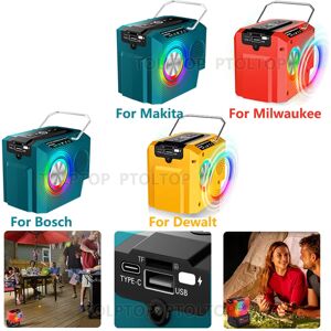 Aucun Haut-parleur Bluetooth portable pour Makita, Dewalt, Milwaukee, Bosch, batterie Eddie ion 18-20V,