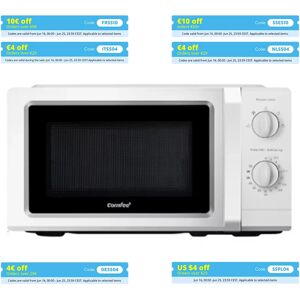 COMFEE' Micro-ondes, Capacité 19L, 700W de Puissance, 5 Niveaux de Puissance, Minuterie de 30