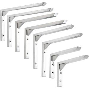Aucun Supports de Support d'étagère à Tube carré en acier inoxydable, 2 pièces, étagères pour four à micro-ondes, supports d'étagère à Angle droit, cadres 6/8/10 pouces