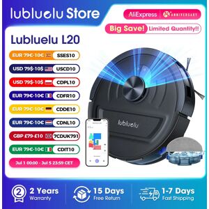 Aspirateur et vadrouille robot 5500Pa, aspirateur robot 3 en 1, cartographie intelligente Lubluelu L20, 30 Zones No-go, WiFi/App/Alexa