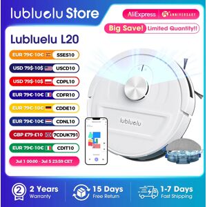 Aspirateur et vadrouille robot 5500Pa, aspirateur robot 3 en 1, cartographie intelligente Lubluelu L20, 30 Zones No-go, WiFi/App/Alexa
