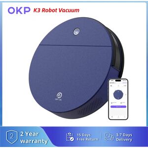 OKP K3 Aspirateur Robot, Autonomie Mince Silencieux Robot Aspirateur, Alexa/WiFi/APP/Télécommande, Idéal pour Les Poils d'animaux Tapis Sols Durs, Forte Puissance d'Aspiration 2200Pa Robot Laveur de