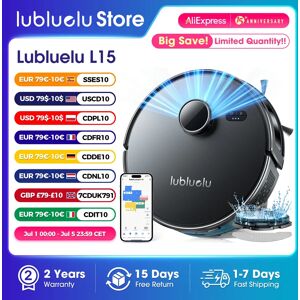 Lubluelu L15 Robot aspirateur et vadrouille Combo 5000Pa, Robot aspirateur 3 en 1, Robot aspirateur, charge automatique, 5 cartes, 30 Zones No-go