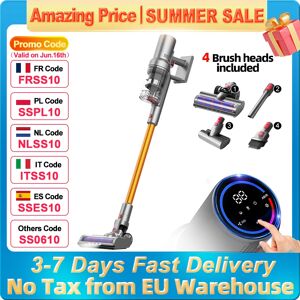 (code promo: EU6006)Aspirateur à Main sans Fil ABIR VC205, 27000PA, Capteur de Poussière Intelligent, Écran Tactile LED, Contrôle Automatique de la Vitesse, Tueur d'Acariens Portable Sans Fil
