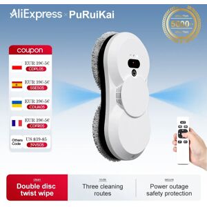 PuRuiKai robot électrique nettoyage automatique des vitres Robot aspirateur, avec télécommande, pulvérisation automatique bidirectionnelle
