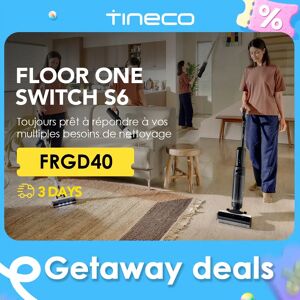 Tineco Floor One Switch S6 Nettoyeur de Sol, Aspirateur Eau et Poussière sans Fil 5-en-1, Séchage Flash en 5 Min, Auto-Nettoyage, Brosse ZeroTangle, Nettoyage Angles des 2 côtés