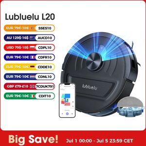 Lubluelu L20 5500Pa Robot aspirateur et vadrouille, aspirateur robot 3 en 1, cartographie intelligente, 30 Zones No-go, pour moquettes et poils d'animaux